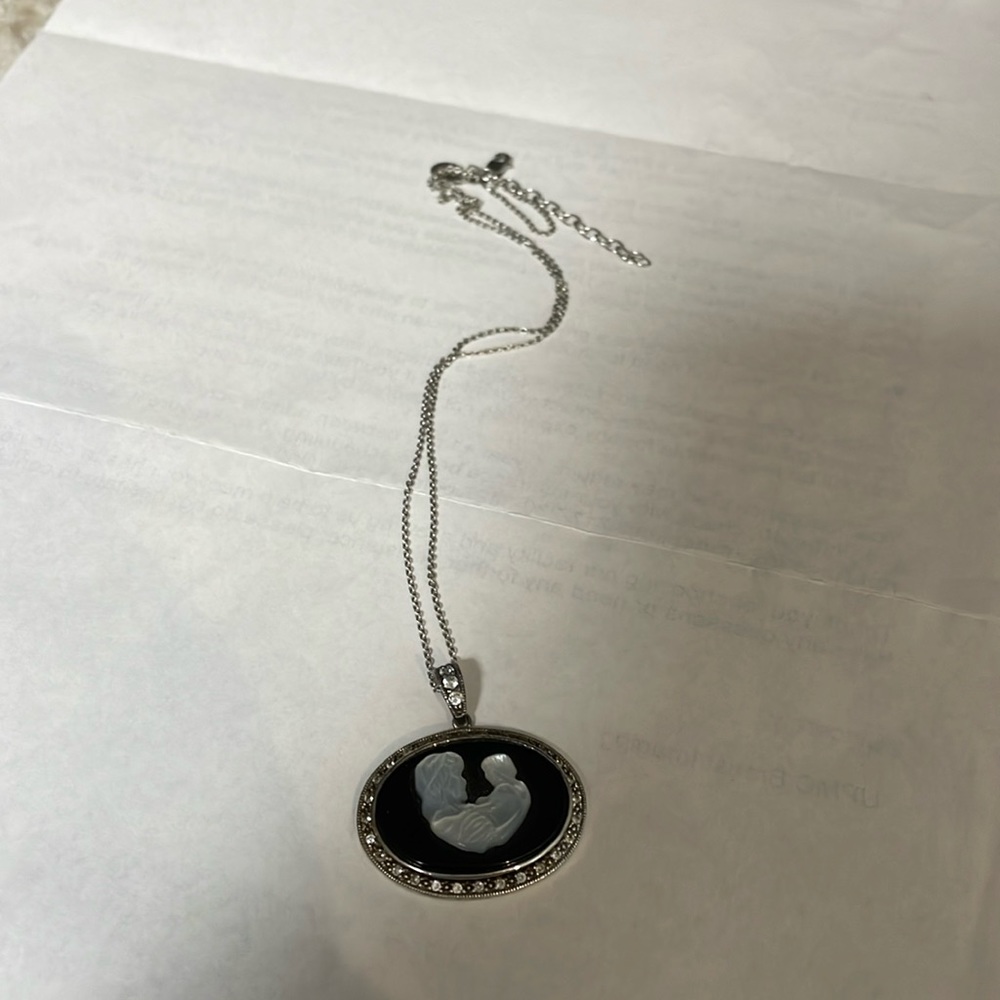 Joseph Esposito  Mother & Child Silver Necklace.